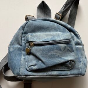 Stylish Blue Denim Micro Mini Backpack